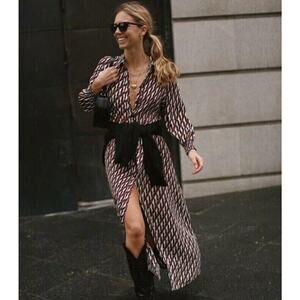 Zara PRINT DRESS Blue 0/4786/258/400/02 Size XSmall New​​